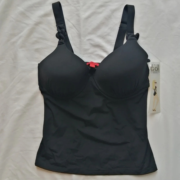 NWT Spanx Bra-llelujah Soft Chain Slimming Tankini Swim Top Size 6 D/DD - Picture 4 of 15